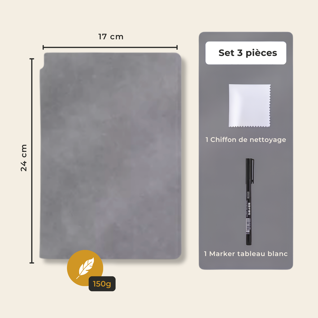 Carnet tableau blanc effaçable A5