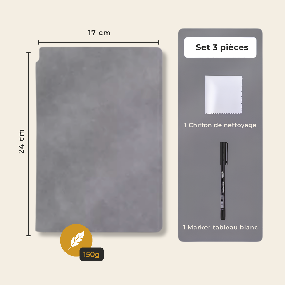 Carnet tableau blanc effaçable A5