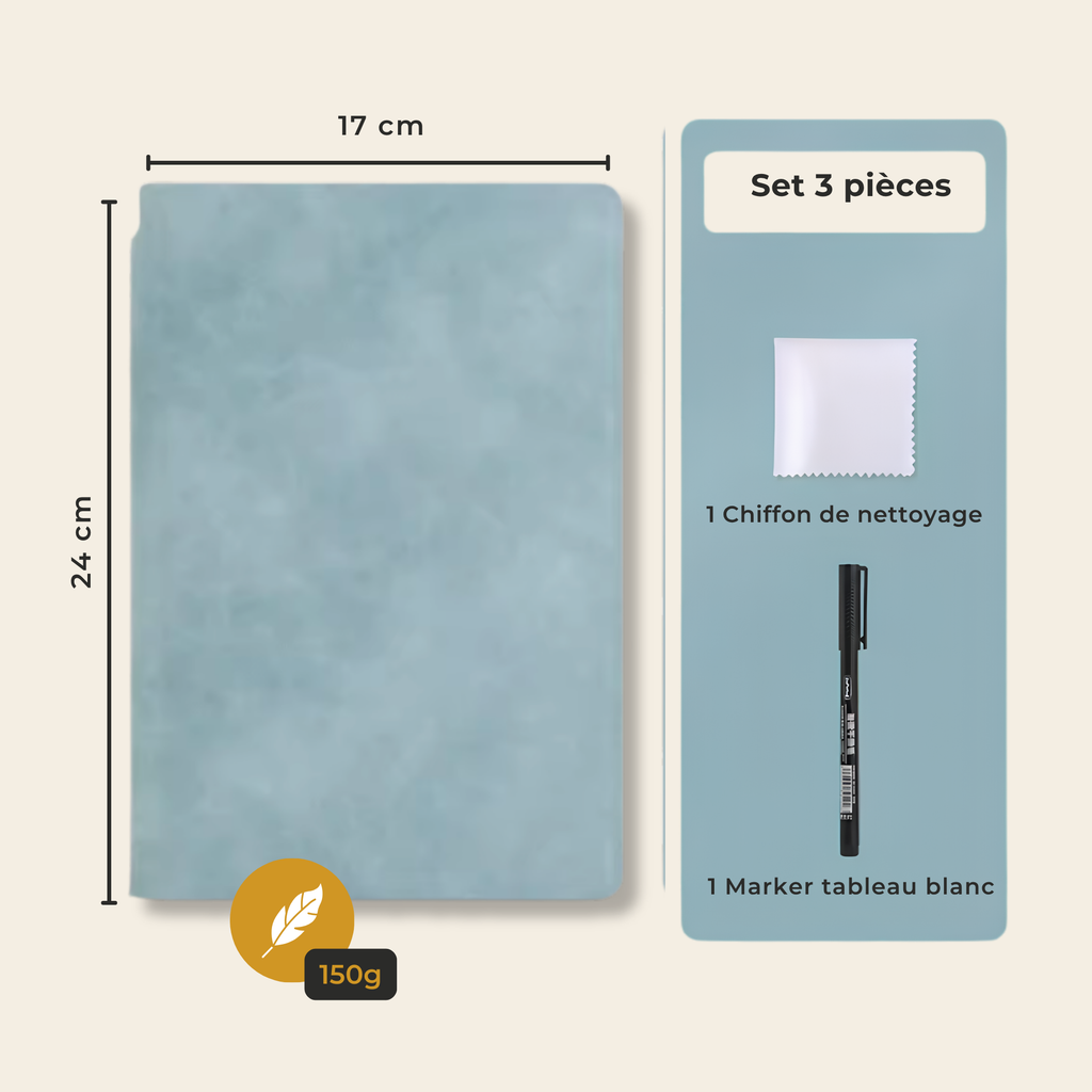 Carnet tableau blanc effaçable A5