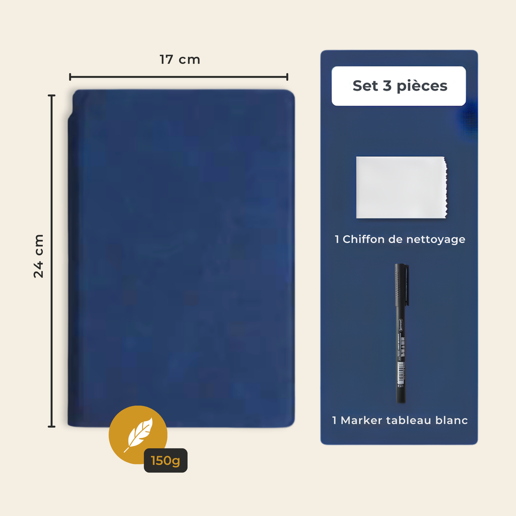 Carnet tableau blanc effaçable A5