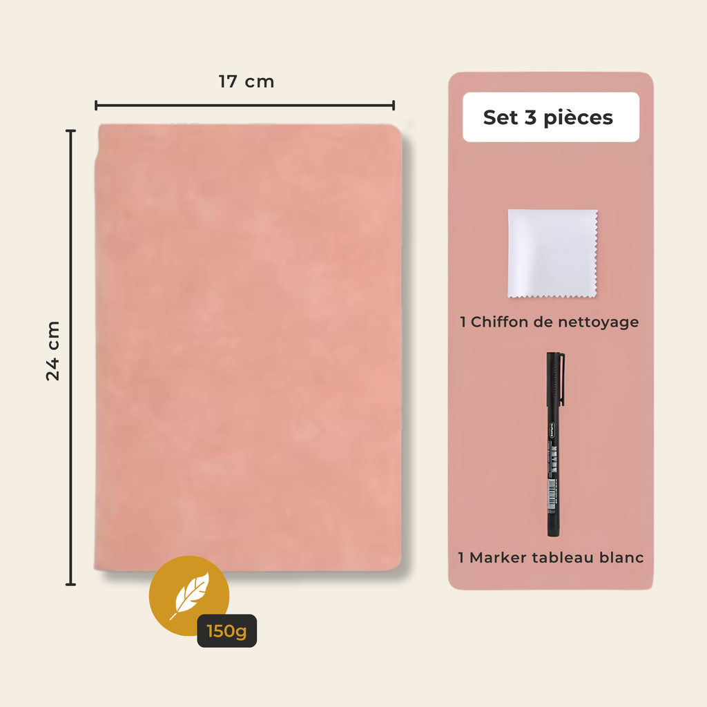 Carnet tableau blanc effaçable A5