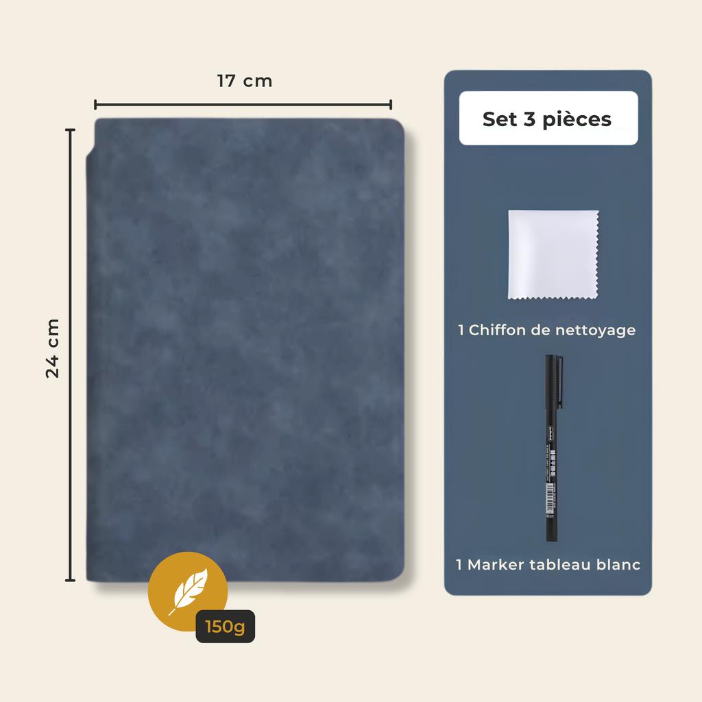 Carnet tableau blanc effaçable A5